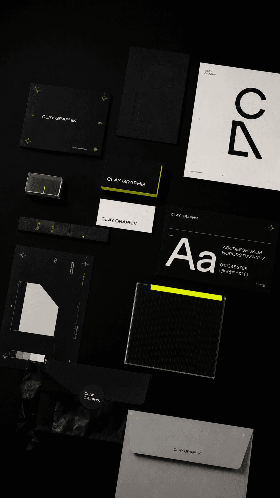 Clay Graphik brand identity and visual system presentation