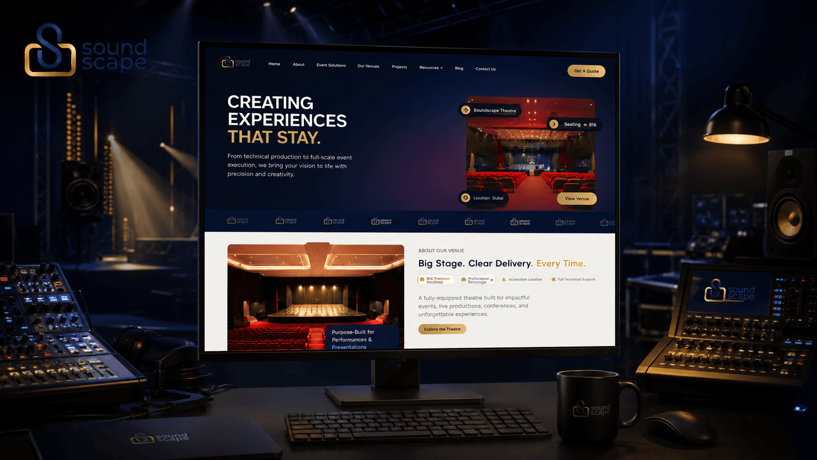 Soundscape brand identity and event branding presentation